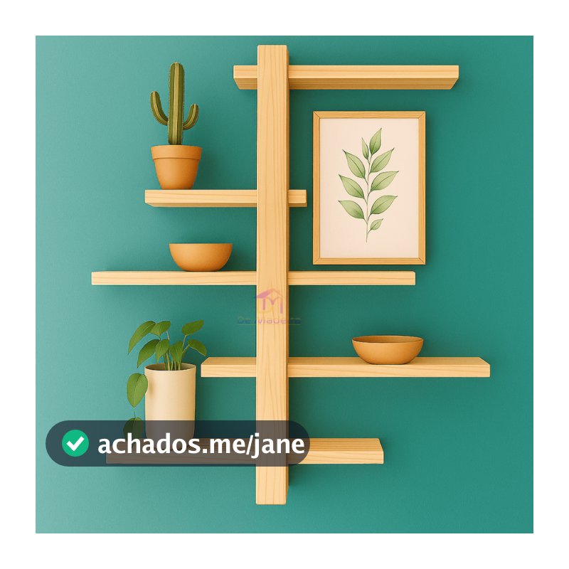 Prateleira Nicho C/5 Andar Rack Decorativa Madeira Maciça Plantas Sala, Quartos e Quintal e Plantas