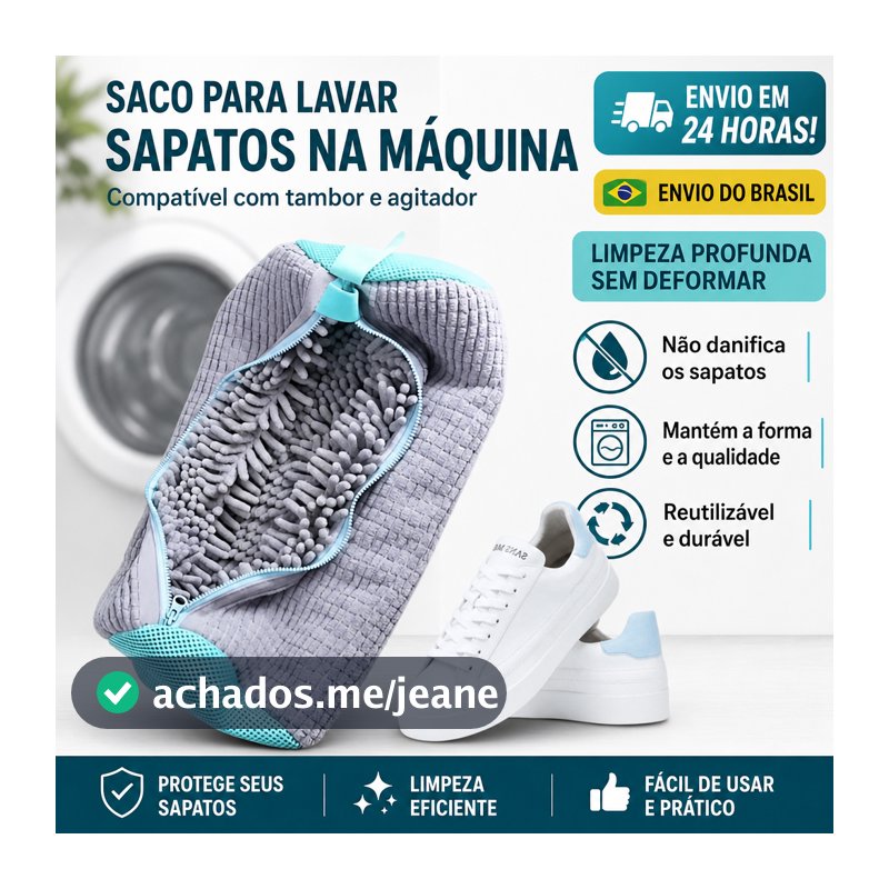 Bolsa para Lavar Sapato Tênis na Máquina de Lavar Prático,Saco de lavagem de tênis para preguiçosos