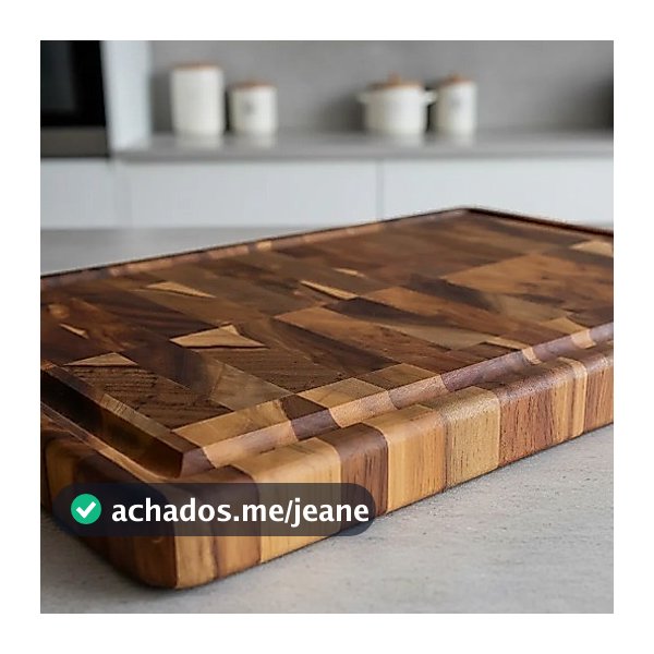 Tabua Churrasco Madeira Teca Invertida 30x20x2 Cm
