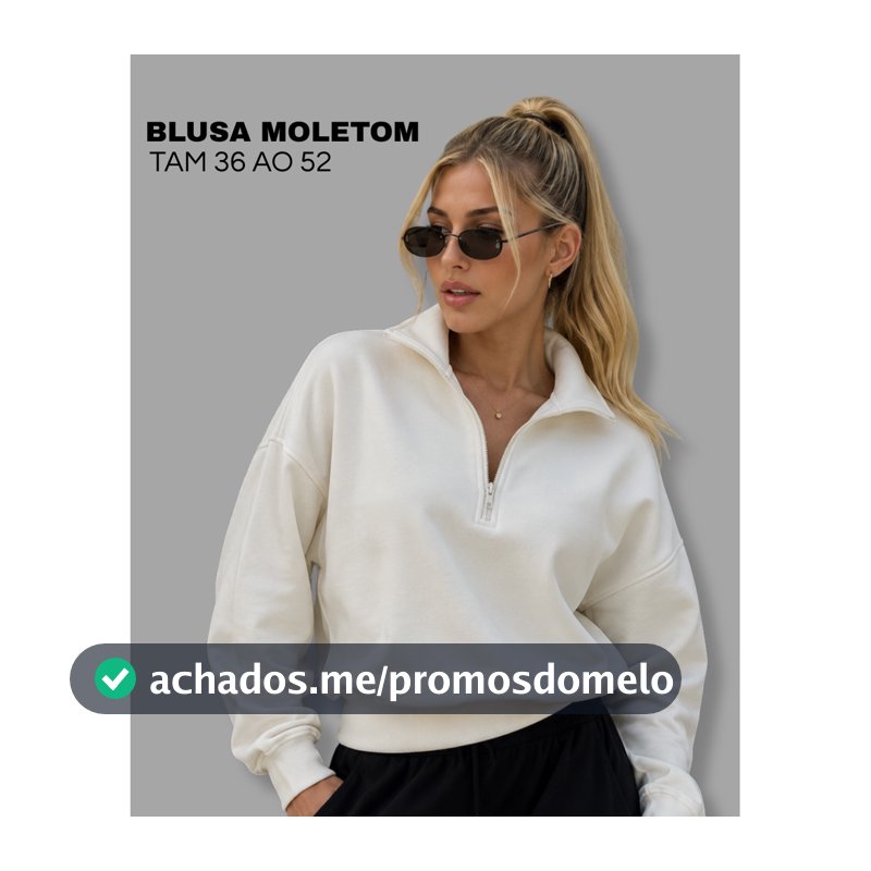 Blusa de Moletom  Feminina Gola Alta com Zíper Moletom Oversized Básico Casual Tecido Premium Peluciado 2026