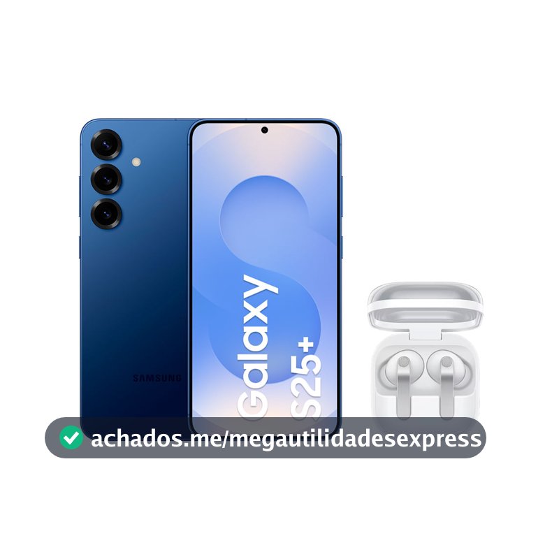 Celular Samsung S25+ (512GB) - Azul Marinho + Buds4 Pro - Branco