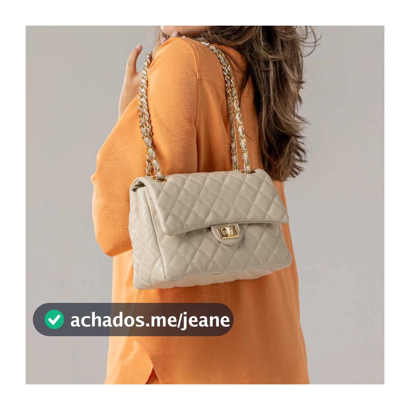 Bolsa Feminina Couro Legítimo Vittal Barbara Design Matelassê Off White