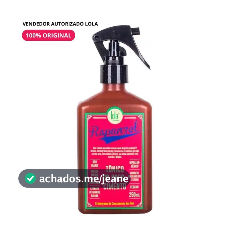 Tônico Rapunzel 250ml Lola Cosmetics - Crescimento e Força dos Fios