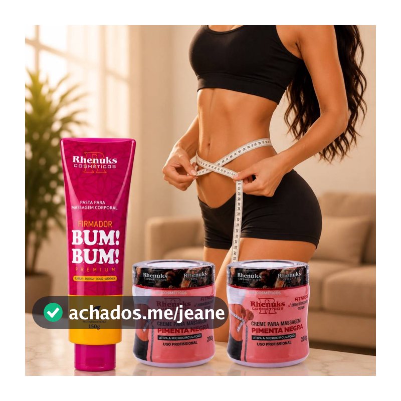 Kit Gel Firmador De Bumbum 150g + 2und Gel Redutor De Medidas Pimenta Negra 200g