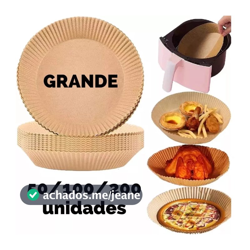 Formas Descartáveis Antiaderente Para Fritadeira Air Fryer Em Papel Redondo Antiaderente