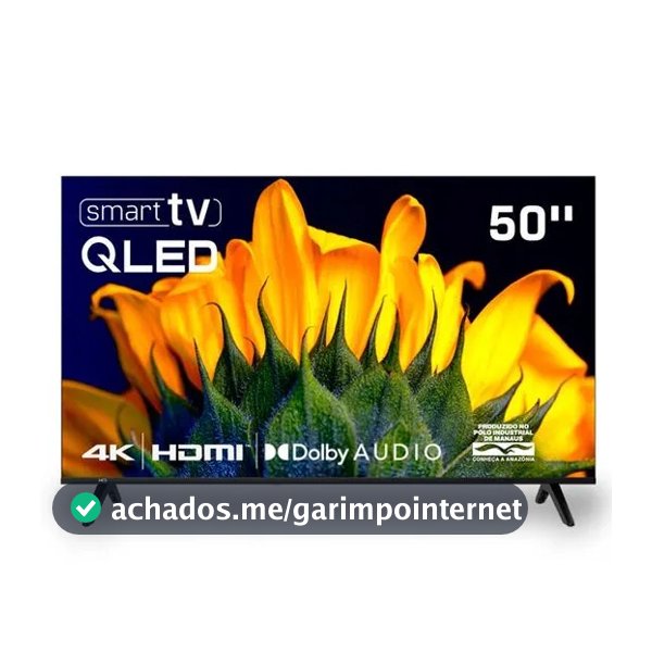 Smart TV HQ 50" QLED 4K UHD | HQ-QLED50SM | Wi-Fi e Bluetooth - com 3 HDMI e 2 USB