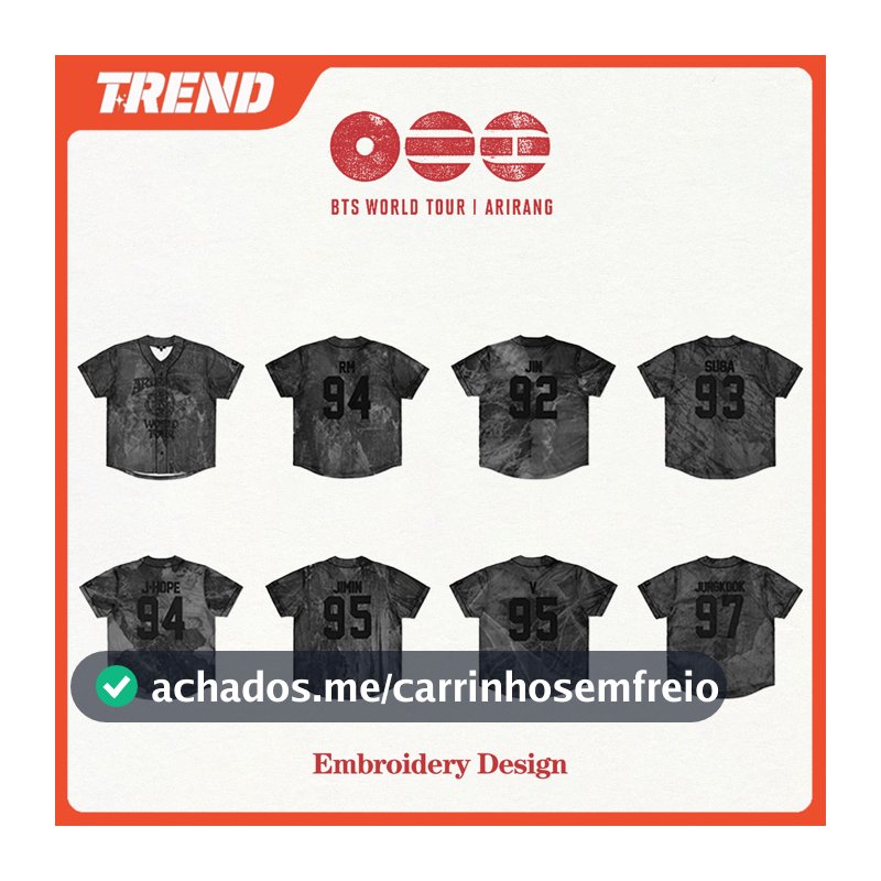 2026 BANGTAN ARIRANG TOUR Merch Bordado Jersey Unissex Plus Size JUNGKOOK SUGA V JIMIN Camisa Estampada Camiseta Vintage
