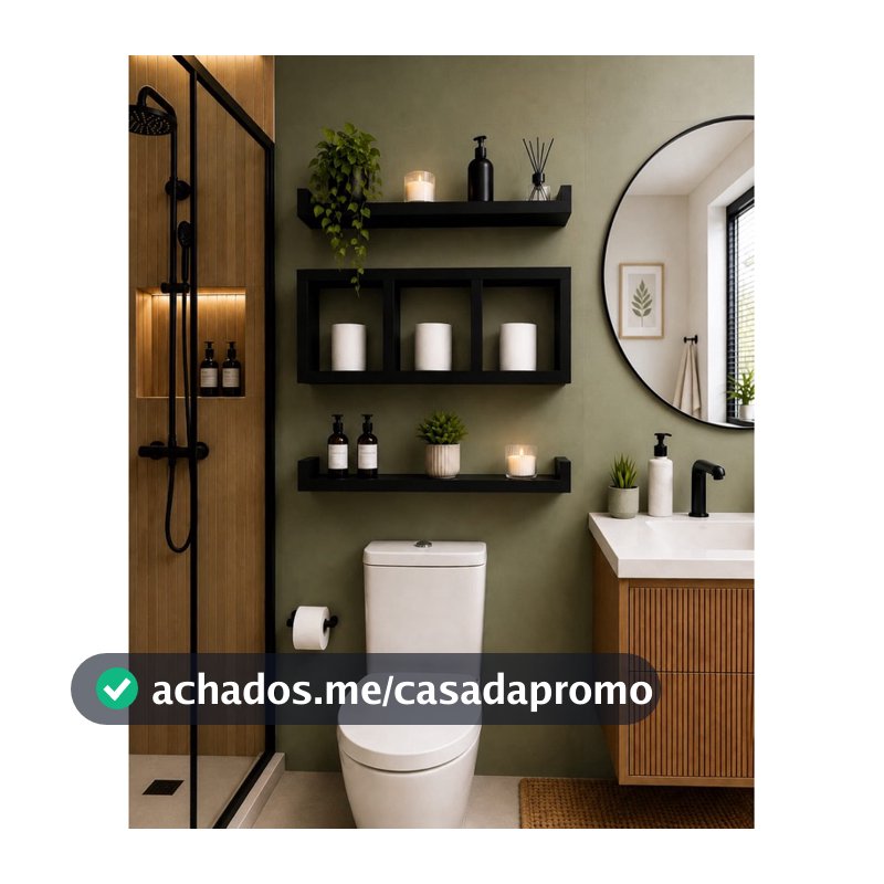 kit Nichos 3 Peças Banheiro Prateleira decorativa moderna  para  organização sala cozinha banheiro