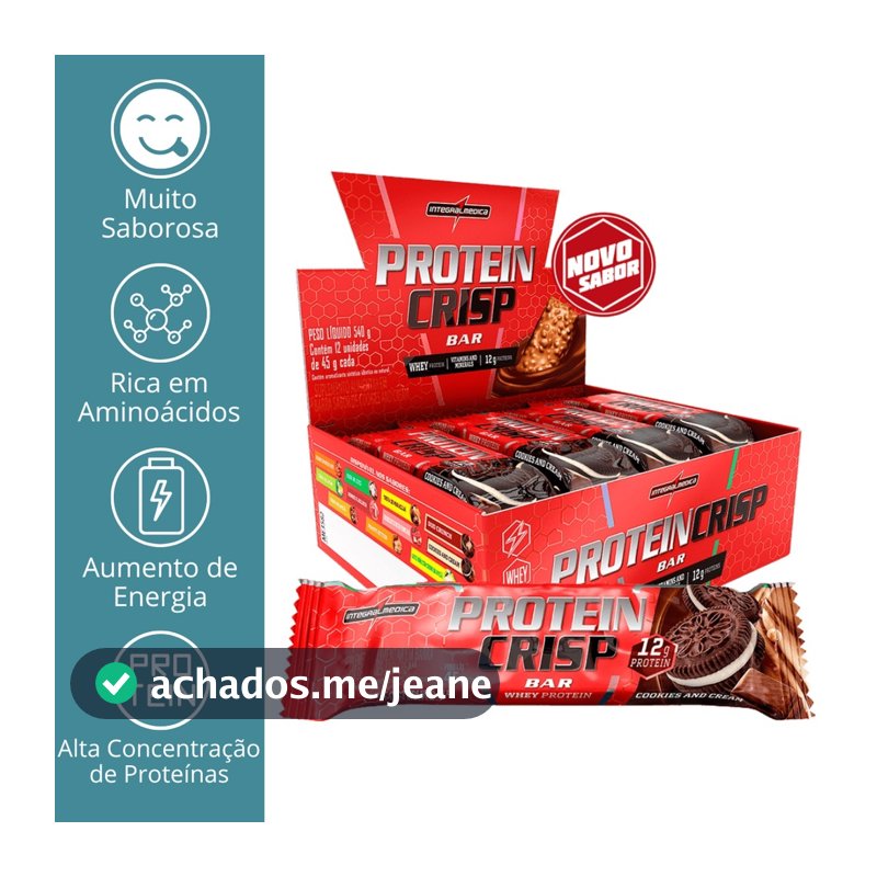 Barra De Proteína Crisp Bar 12 Unidades - Integralmédica