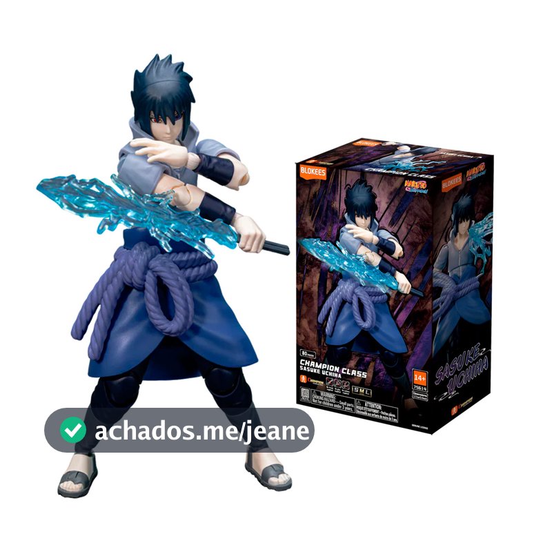 Boneco Articulado Montável Blokees Naruto Champion Class 04 Sasuke Uchiha Colecionável Model Kit