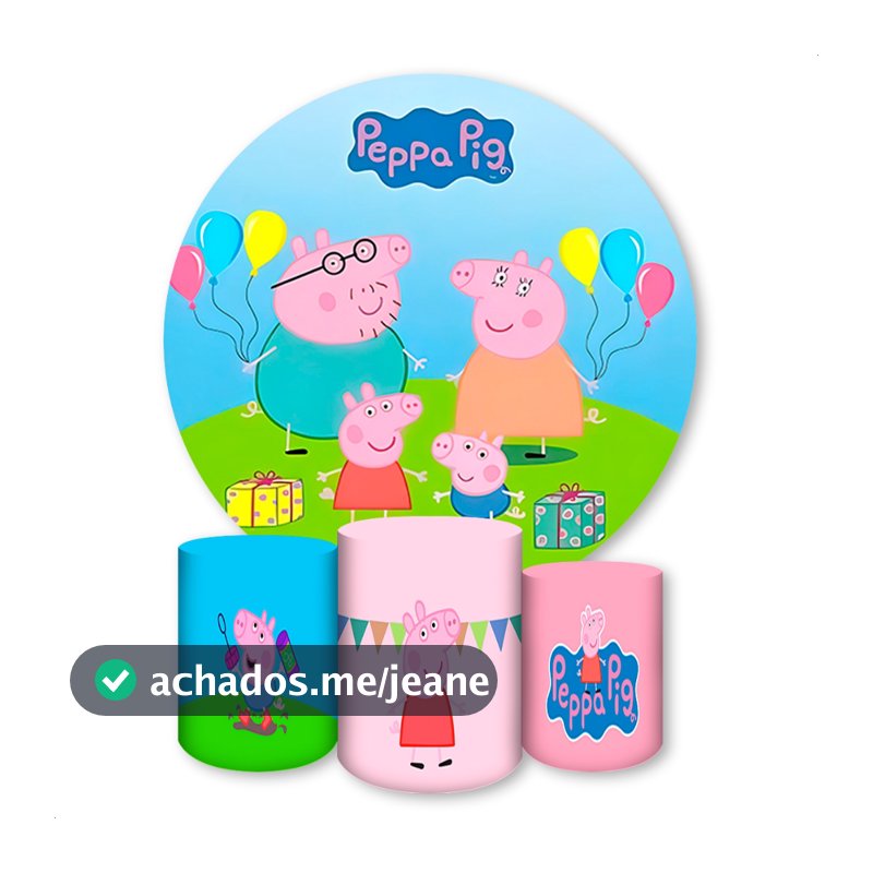 Kit Capa Painel + Trio Capas de Cilindros Sublimado Tema Diversos Fazendinha e PP