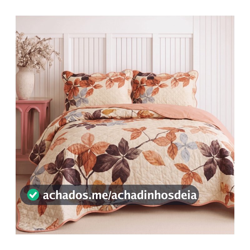 Kit Cobre Leito Colcha Solteiro Casal Queen King Bouti Dupla Face C Porta Travesseiro Aba Americana