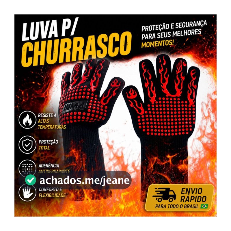 Conjunto 1 Ou 2 Luvas Térmicas P/ Churrasco Proteção Em Fornos Panelas Super Resistente Altas Temperaturas