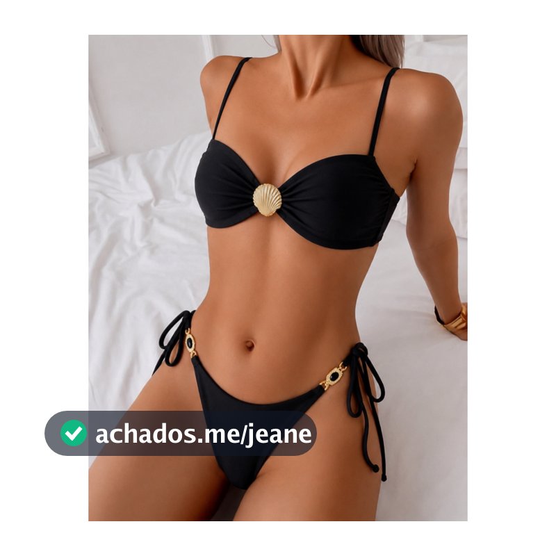 Biquíni Cortininha Suplex Bojo Amarração Ajustável Fivela Concha Verão