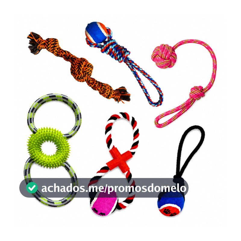 Kit 5 Brinquedos para Cachorro com Cordas Sortidas Brinquedos para Cães Pet Prime