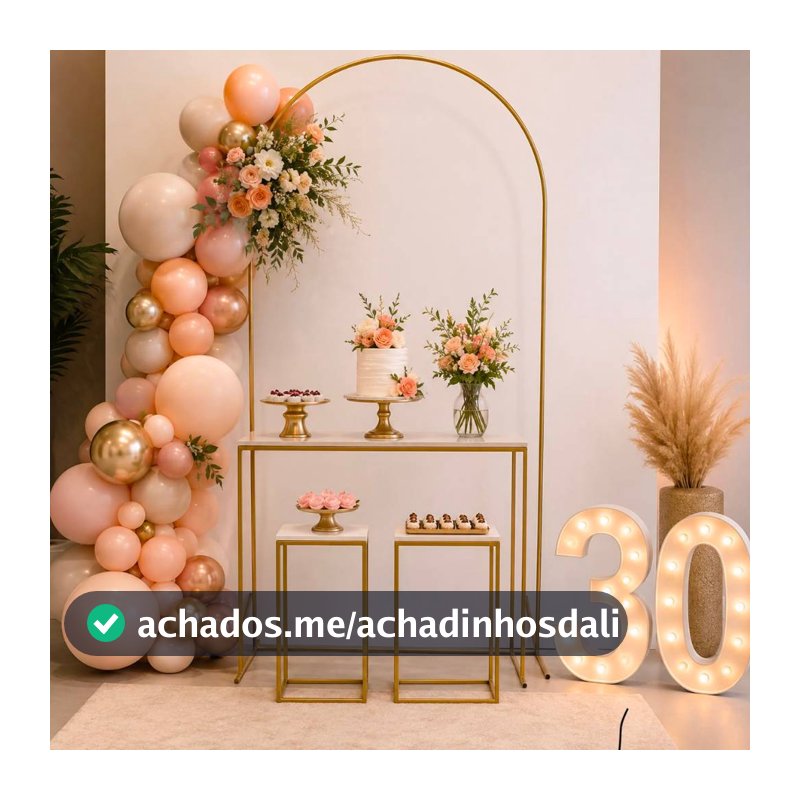 Arco Romano Desmontável para Festa Painel Decorativo em Ferro Suporte Balões Casamento Aniversário