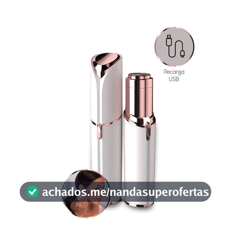 Depilador Elétrico Batom Indolor Portátil Facial Touch  Removedor de Pêlos Indesejados Recarregável
