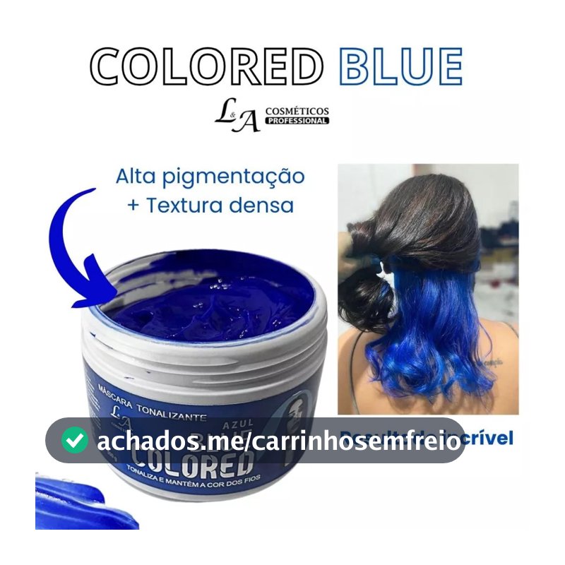 Tonalizante Azul Blue - Mechas Azuis fácil - L&A  S/ Amônia - Resultado 100% Natura 300g