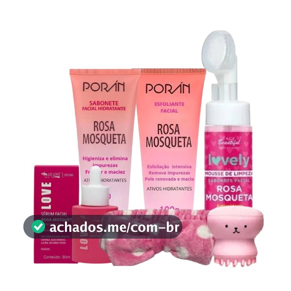 Kit skincare rosa mosqueta completo cuidados com a pele sabonete