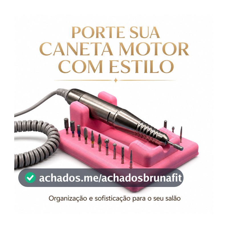 Suporte Caneta Motor Rotativa Organizador 20 Brocas Impresso 3D Rack Lixa Unha