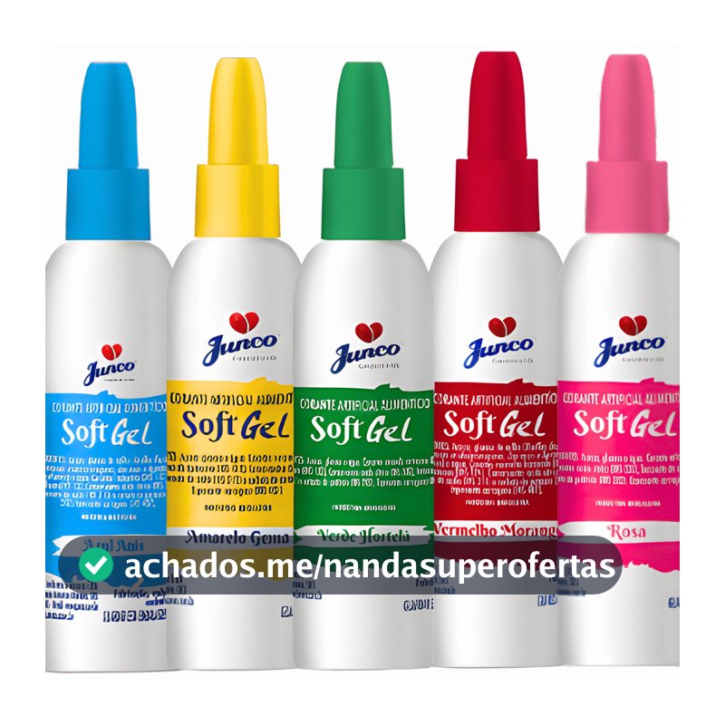 Kit 5 Corantes Soft Gel Alimentício 25g Confeitaria Chantily