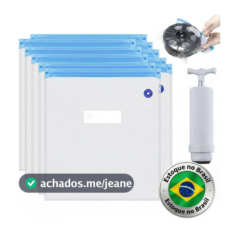 🔥 Kit Saco a Vácuo para Filamento 3D PLA PETG ABS - Antiumidade com Bomba Manual ou Automática