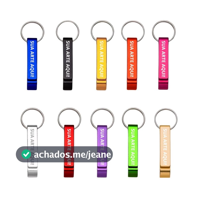 Kit 50 Chaveiros Personalizados Nome Empresa Logomarca Chaveiro Abridor De Garrafa E Latinha Pé De Galinha Alumínio