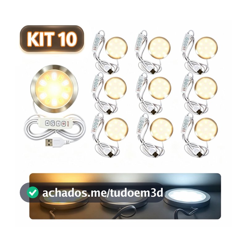 Kit 5/10 LEDs para Impressora 3D, Acessórios e Peças DIY, Luz Branca, Fria ou Quente