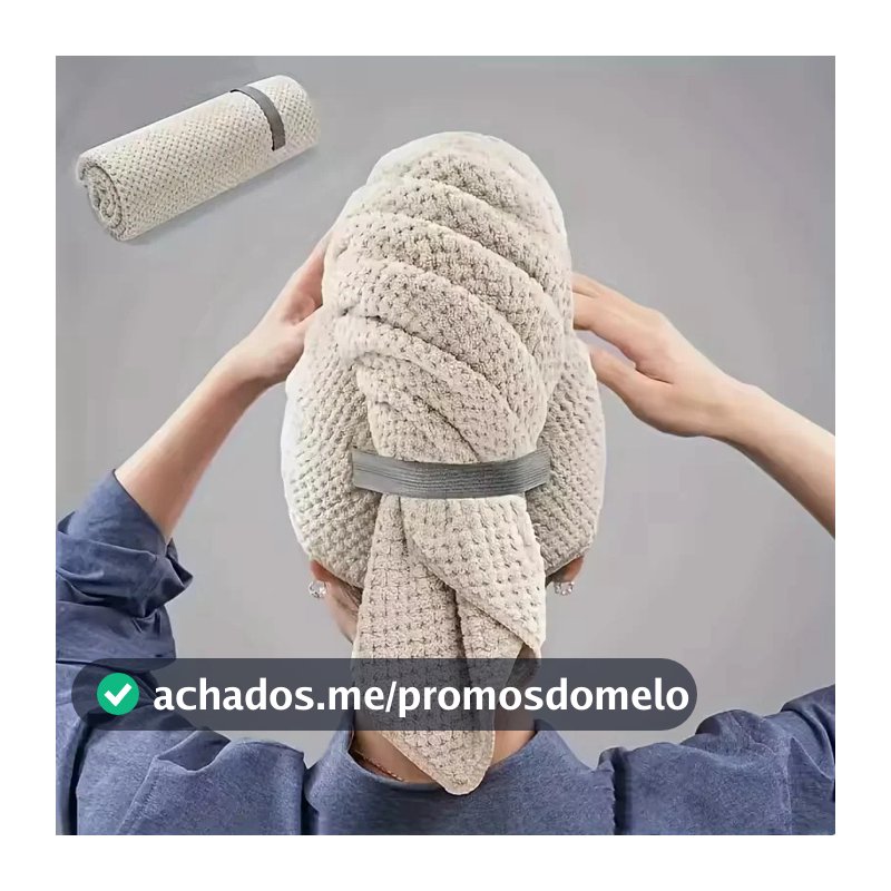 Touca de Secagem para Cabelo Feminino Microfibra Macia Toalha Rápida e Leve