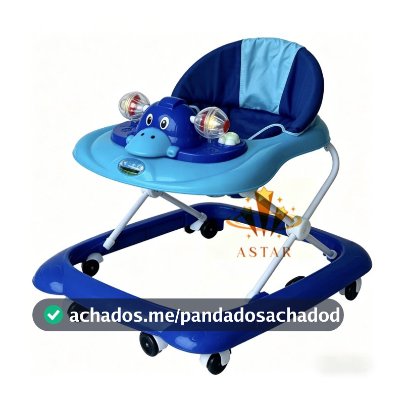 Andador Infantil Para Bebê Com Regulagem Criança Com Música Brinquedo Menina Rosa Seguro Azul Menino
