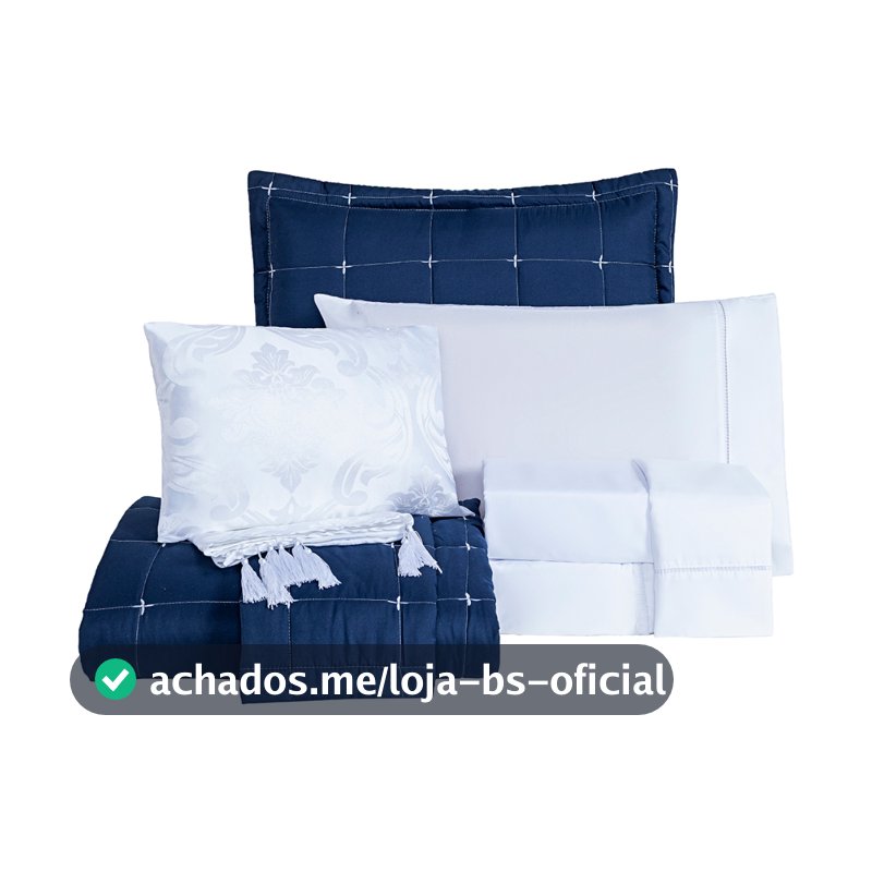 Kit Enxoval Lisboa Dupla Face Bordado King 9 Peças