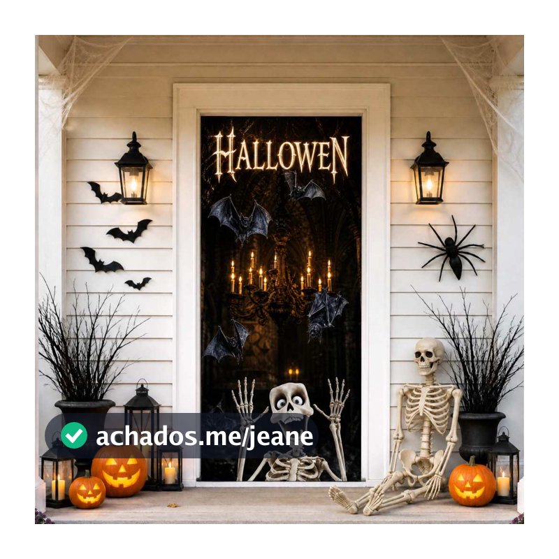 Capa para Porta Painel de Mesa Hallowen Dia Das Bruxas