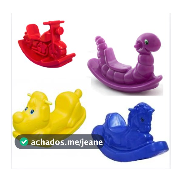 Kit com 4 Gangorras Infantis: Nhoca, Moto, Cachorrinho e Cavalinho 🎠