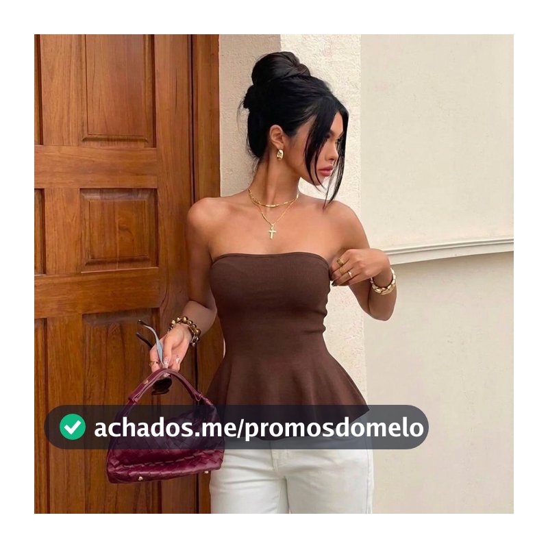 Blusa Feminina Peplum Tricot Tomara que Caia Acinturada Sem Alças Elegante