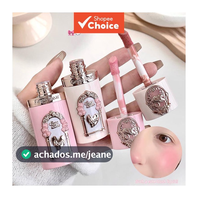 Gege Bear Swan Garden Blush Líquido De Longa Duração Brilho Natural Hidratante Suave Estilo Coreano Macio 5g