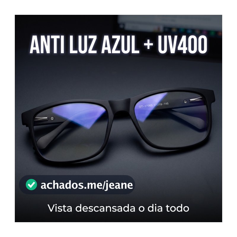 Óculos Blue Ray Blocker Insônia Gamer Leitura Descanso Telas Bloqueador de Luz Azul