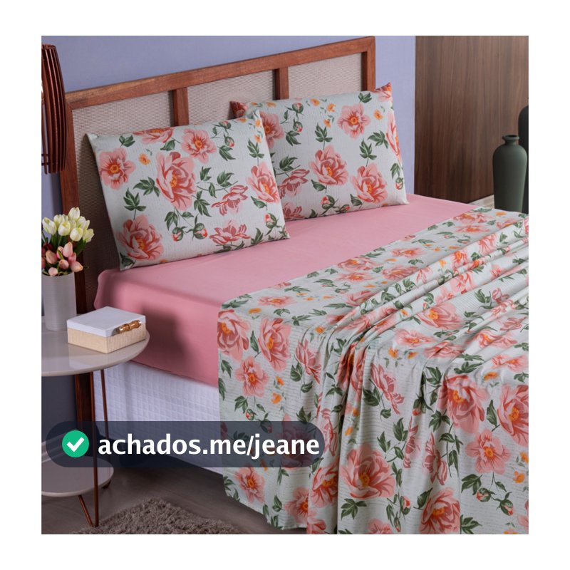 Jogo de Lençol Casal Padrão 400 Fios 4 Peças - Com Elástico Estampados - Toque Acetinado Extra Macio