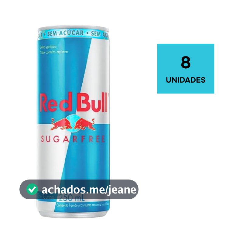 Kit com 8 Energético Red Bull Sugar Free 250ml