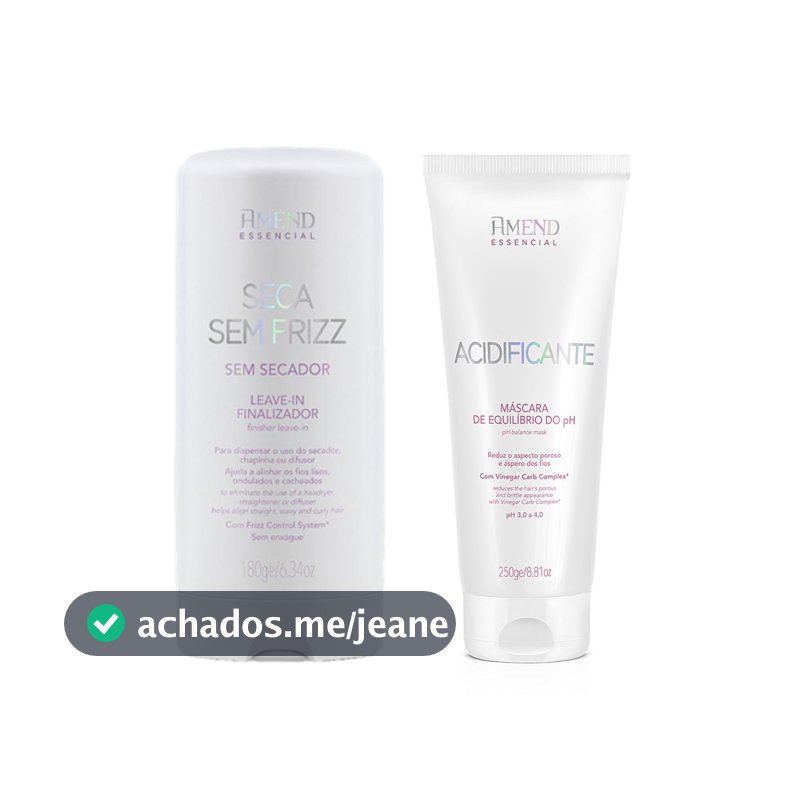 Amend KIT Seca Sem Frizz Leave-in 180g + Acidificante Máscara Equilíbrio do PH 250g