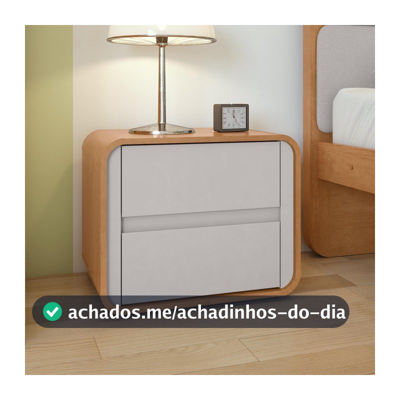 Mesa De Cabeceira Easy Like  Amendoa Clean/Off White