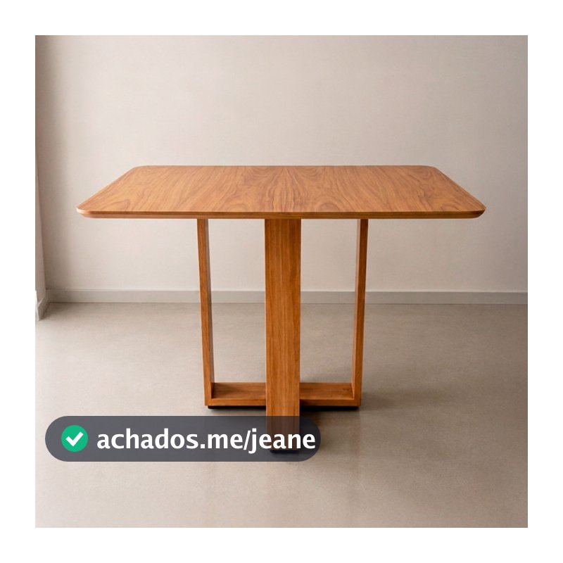 Mesa Liza Área Gourmet Sala Cozinha Madeira Natural Tampo Laminado- 100/80 cm