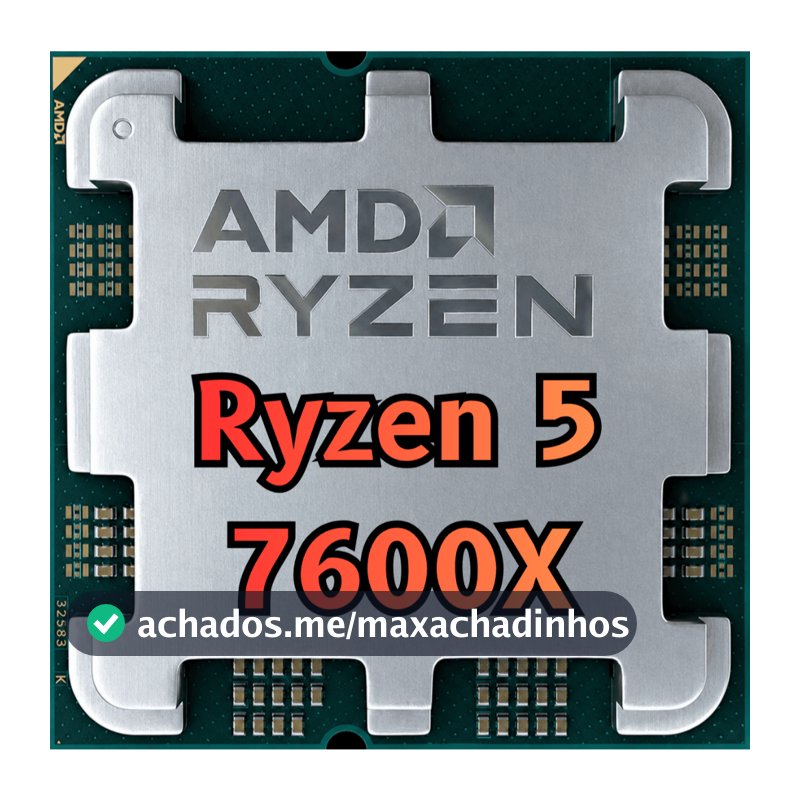 Processador AMD Ryzen 5 7600X, 4.7GHz (5.3GHz Max Turbo), Cache 38MB, 6 Núcleos, 12 Threads, AM5, Com Vídeo Integrado