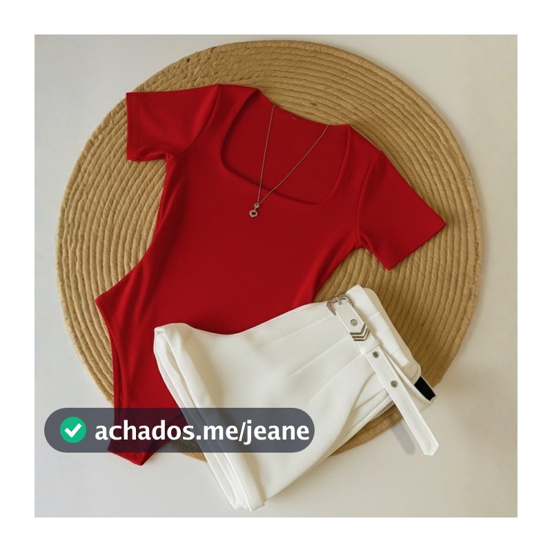 Kit Conjunto 1 Body Gola QUADRADA Colors + Short BRANCO em Alfaiataria com cinto Moda Blogueira Tendencia 2026