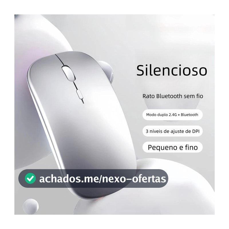 Mouse Sem Fio Home Office - Recarregável com Bateria Interna e LED RGB
