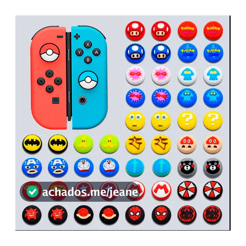 (A) Par Thumb Grip Capa Analogico Joycon nintendo switch LITE ou PADRÃO e OLED borrachinha Grips JOY CON