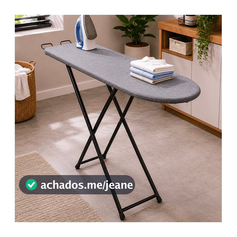 Tábua de Passar Roupa com Suporte para Ferro Retrátil e Estrutura Reforçada Tecido Térmico 4 Níveis