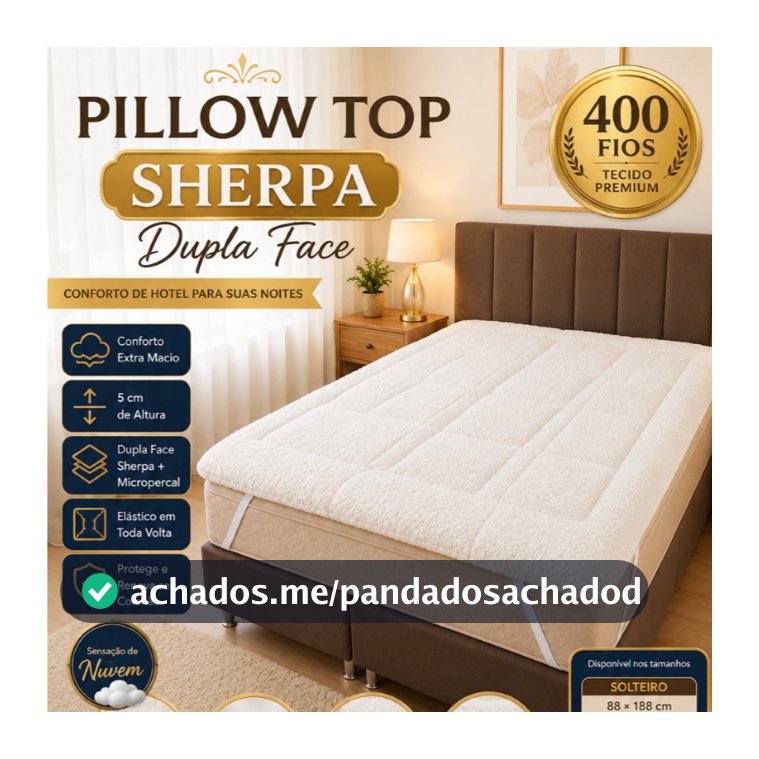 Protetor de Colchão Pillow Top Macio 400 Fios Soft Pele de Carneiro