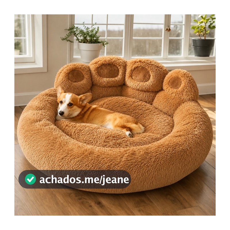 Cama Pet Nuvem Pelucia Para Cachorro Gato Super Macia Fofinha Pata De Urso Doce De Leite