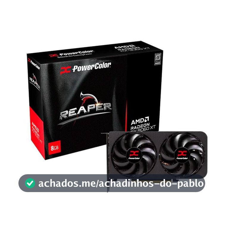 Placa de Video PowerColor Radeon RX 9060 XT Reaper, 8GB, GDDR6, 128-bit, RX9060XT-8G-A