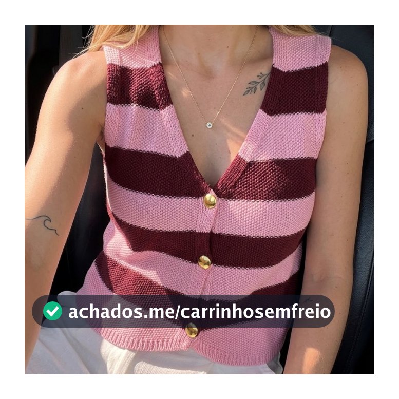 Colete Botão Blusa Tricot Verão Moda Feminina Moda Blogueira Em Alta